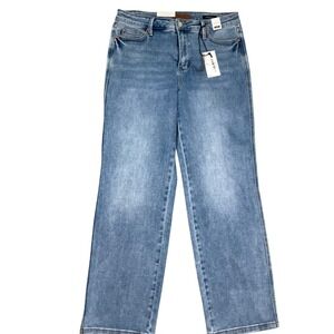 Judy Blue Jeans Womens 13/31 Blue Tummy Control Mid Rise Straight Leg JB88943
